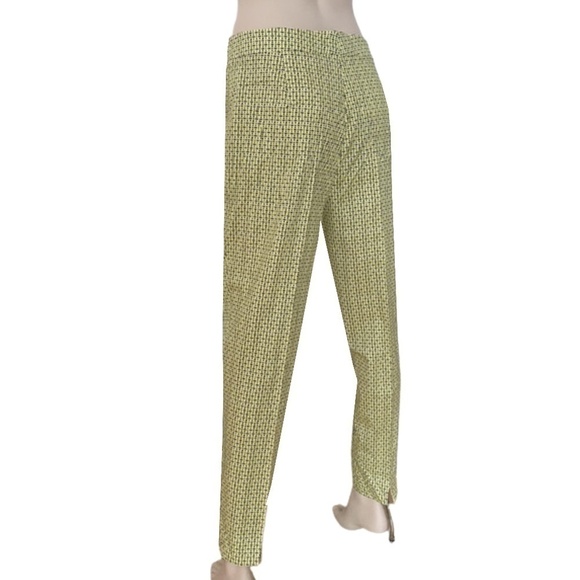 PIAZZA Sempione Brigitte Pants Trousers Cropped Capri Yellow Navy Multi Print - Picture 5 of 13